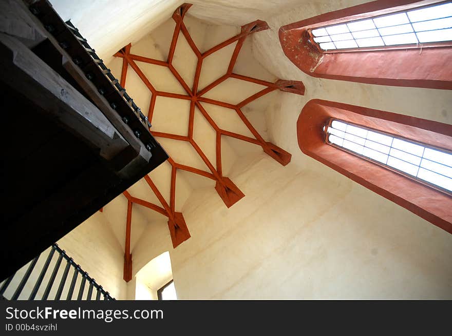 Gothic ceiling in chapel of old castel in Slovakia. Gothic ceiling in chapel of old castel in Slovakia