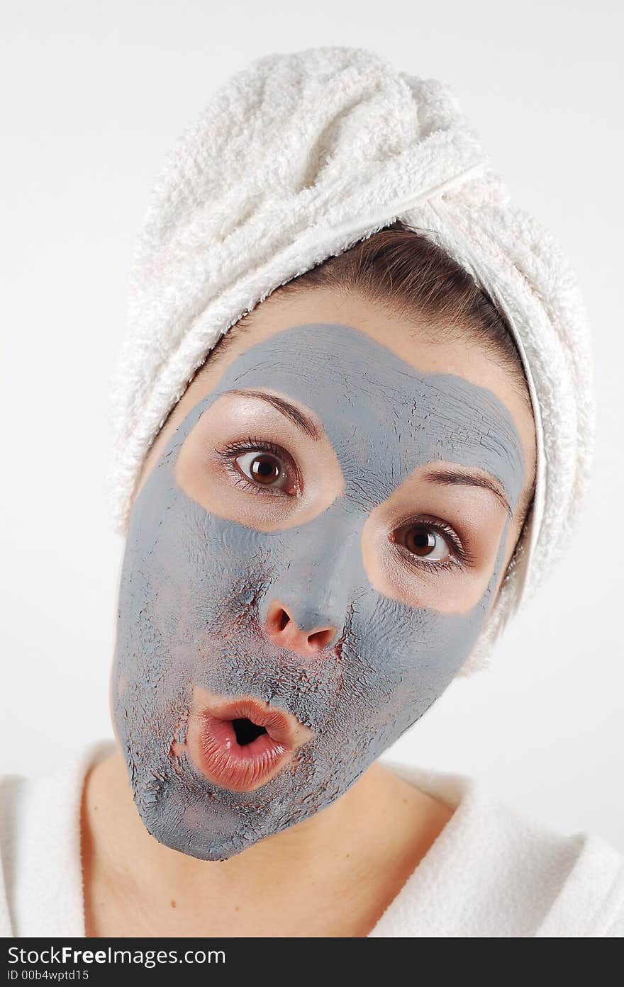 Attractive woman with blue beauty mask. Attractive woman with blue beauty mask