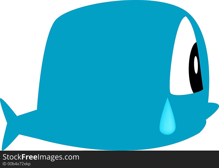 Illustration of a stylized sad whale. Illustration of a stylized sad whale