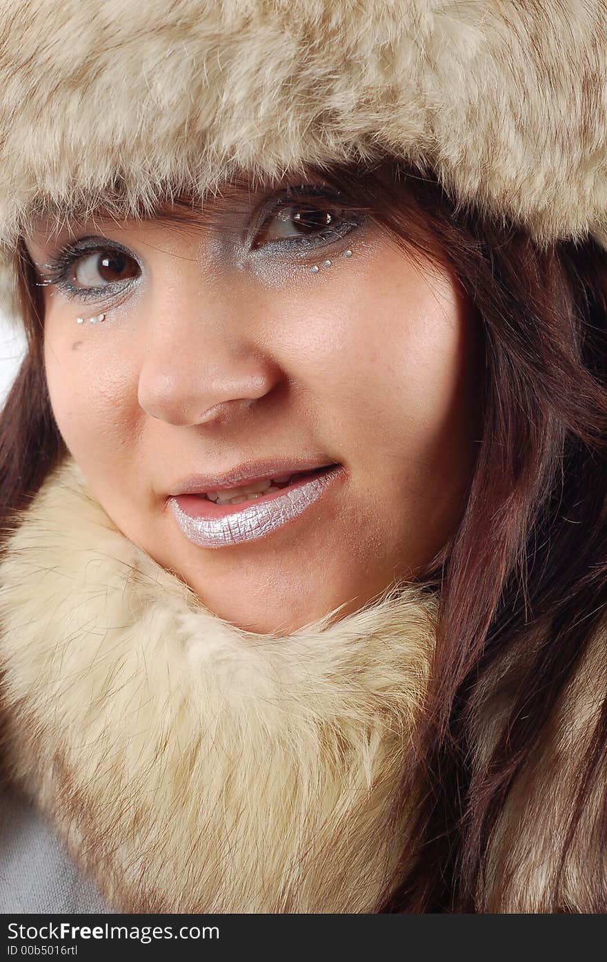 Attractive woman in brown fur. Attractive woman in brown fur