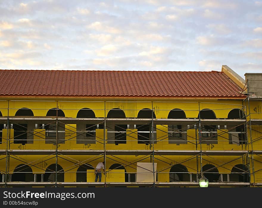 Construction of new mediterranean style office building. Construction of new mediterranean style office building