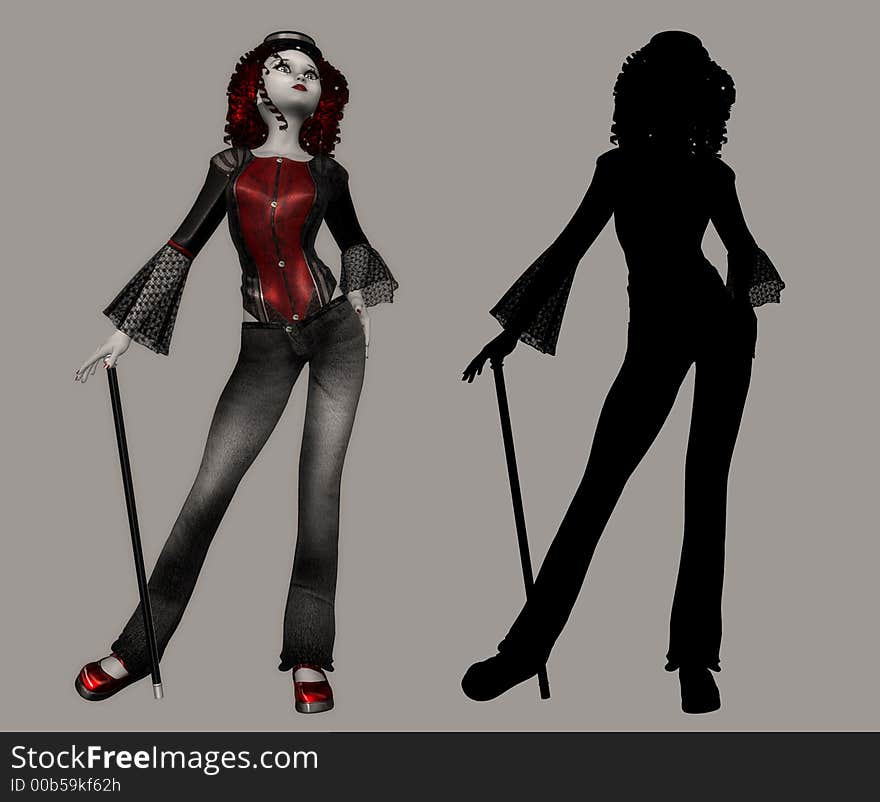 Digital gothic figure for your artistic creations. Digital gothic figure for your artistic creations