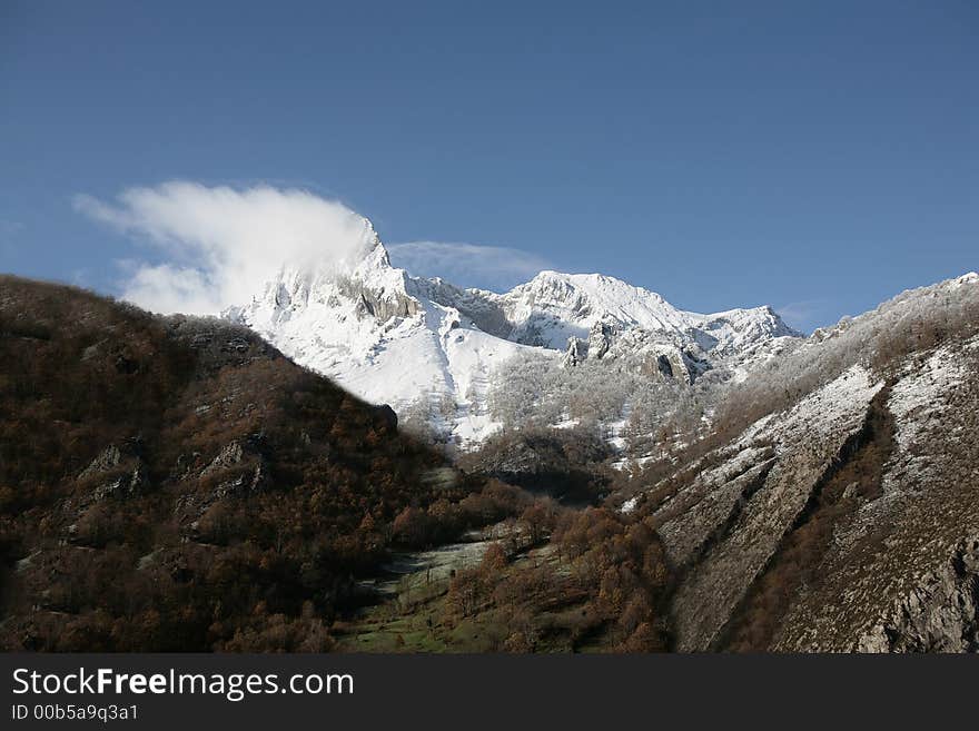 Mountain with snow