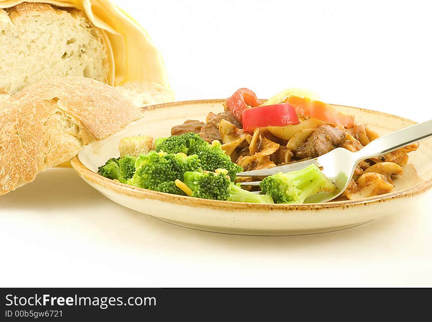 Take yesterdays goulash, heat, add broccoli sprinkled with cheese and garlic croutons and hot herb bread and ta-dah dinner is ready. Take yesterdays goulash, heat, add broccoli sprinkled with cheese and garlic croutons and hot herb bread and ta-dah dinner is ready.