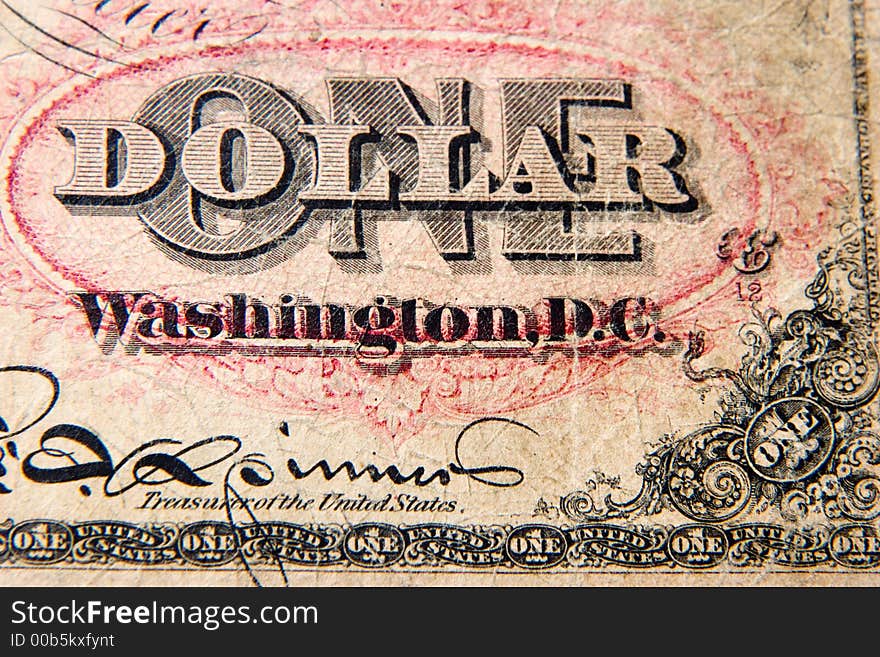 Antique One Dollar Note