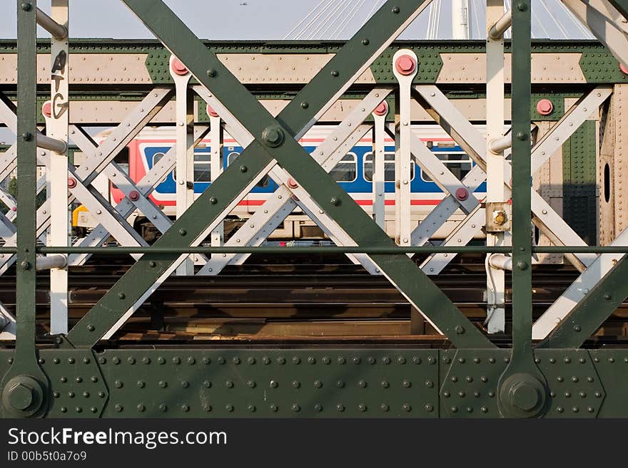 Train in the bridge