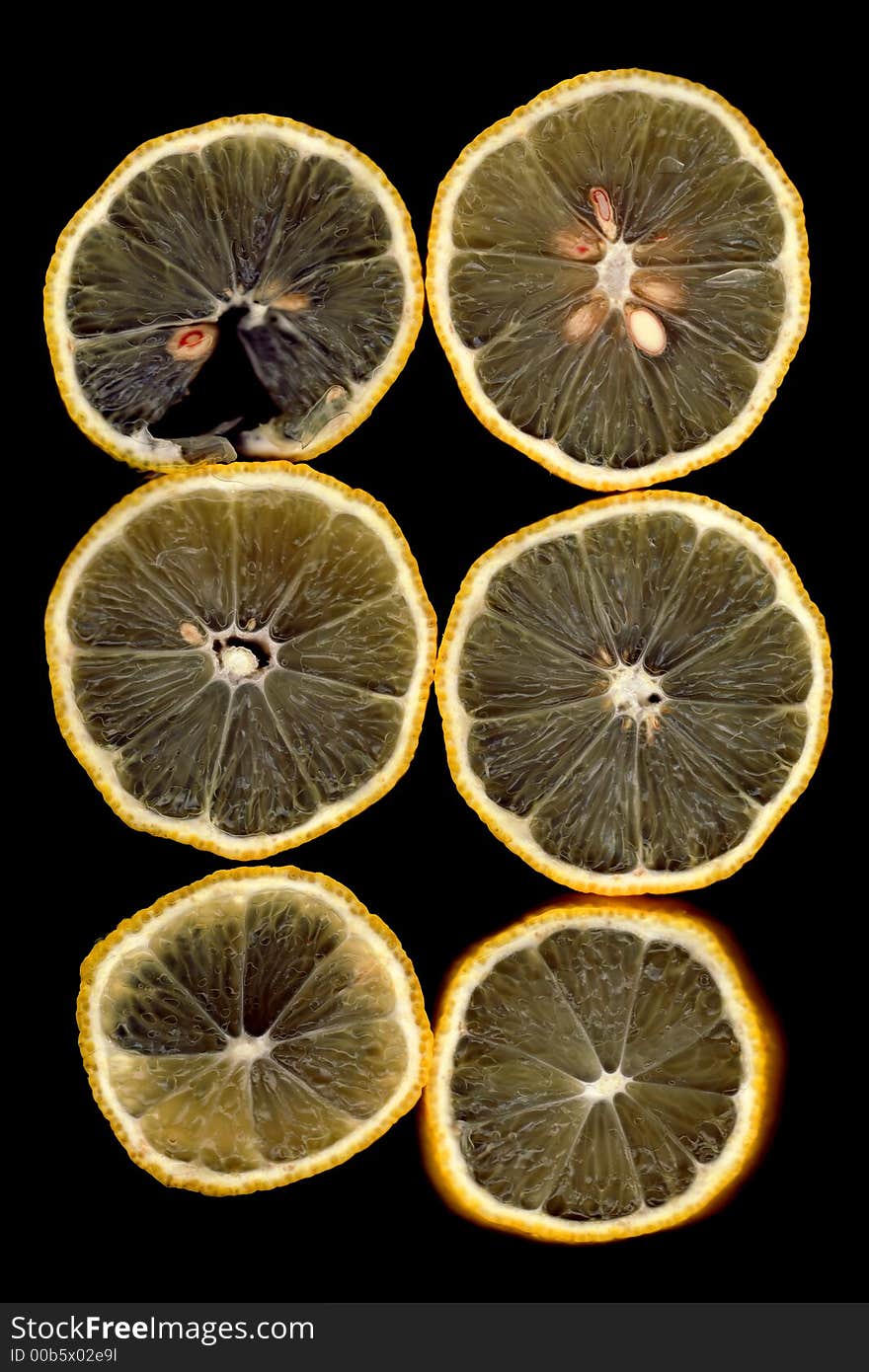 Lemon slices with lots of details