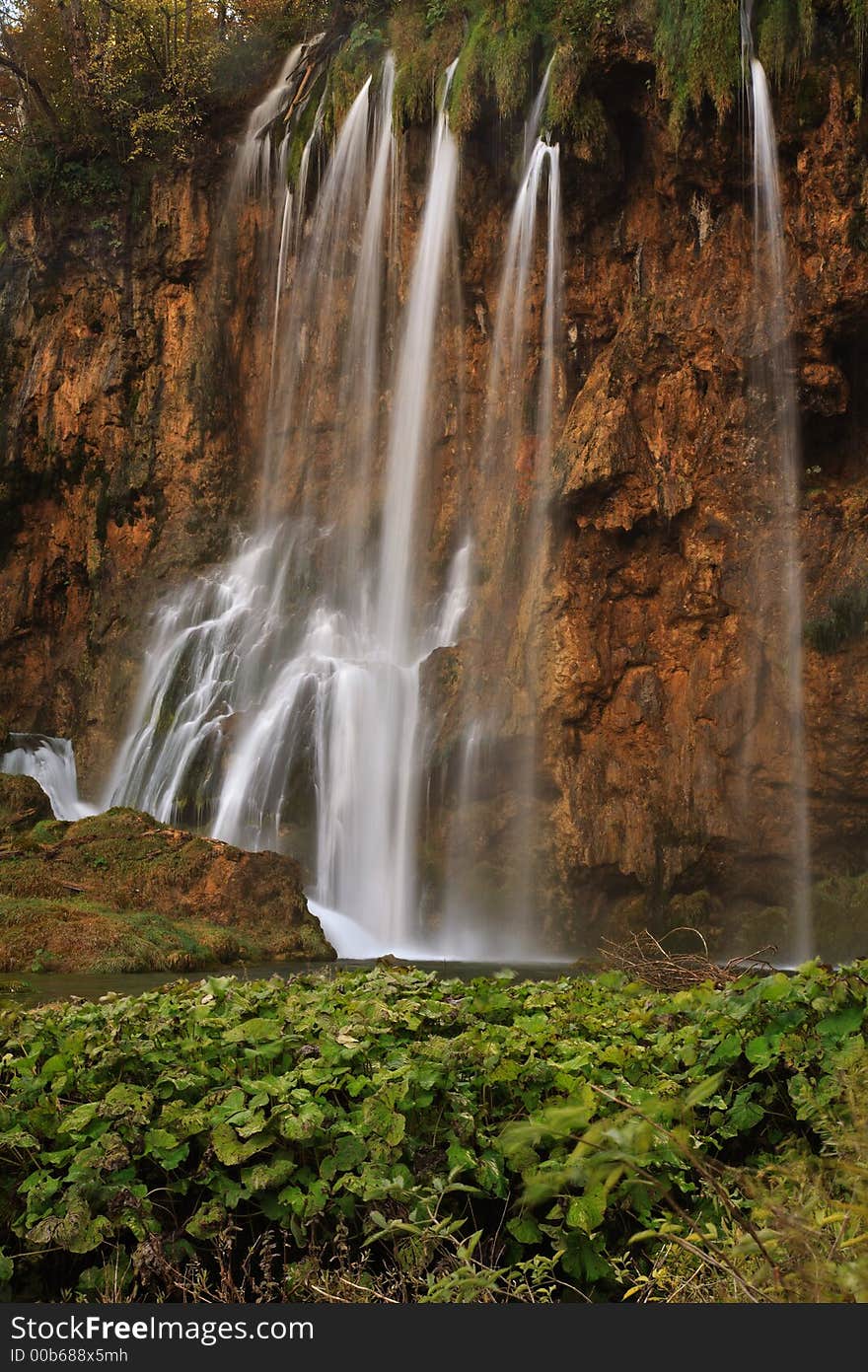 Mossy stones and falls with rock. Mossy stones and falls with rock