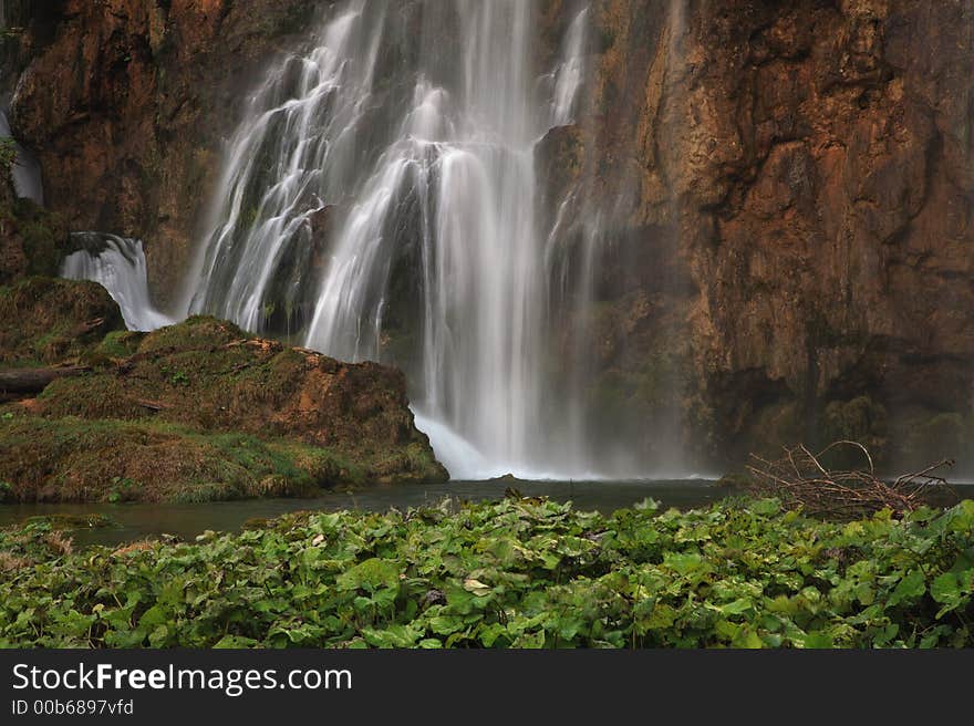 Mossy stones and falls with rock. Mossy stones and falls with rock