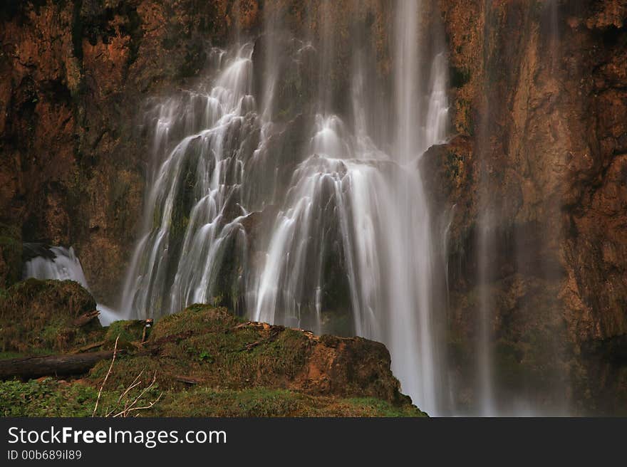 Mossy stones and falls with rock. Mossy stones and falls with rock