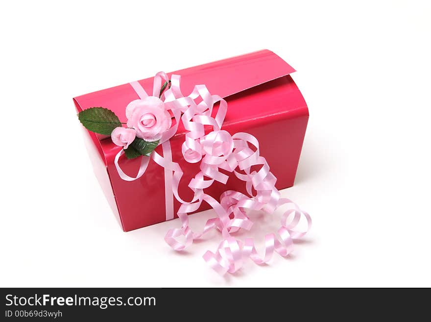 Pink box with delicious chocolates. Pink box with delicious chocolates