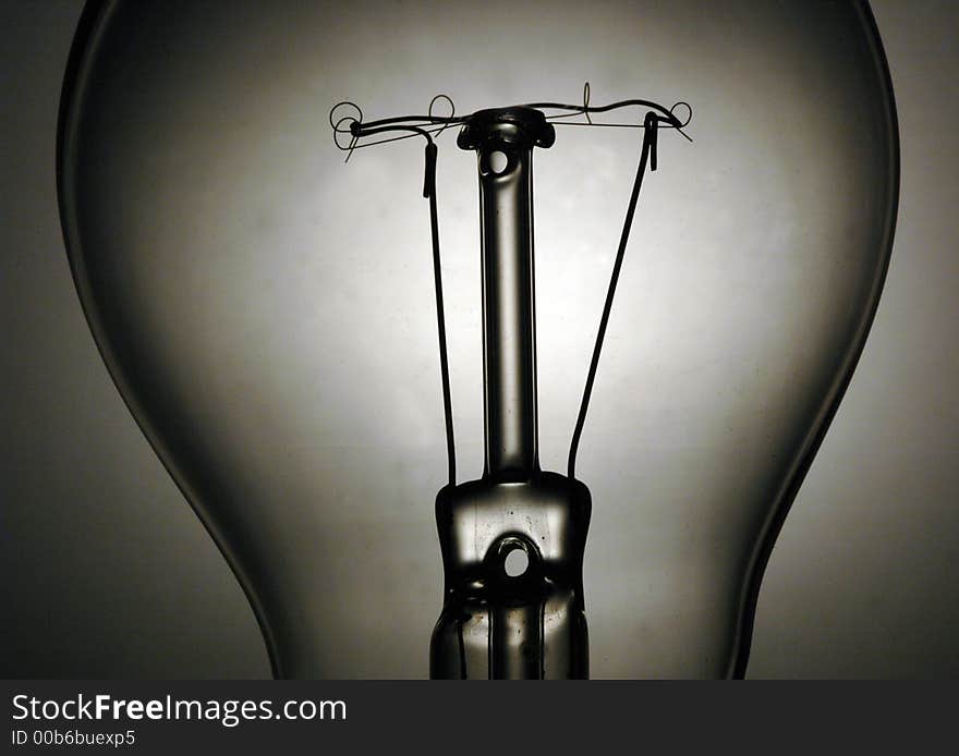 A studio image of a tungsten bulb. Light from behind through a diffuser.