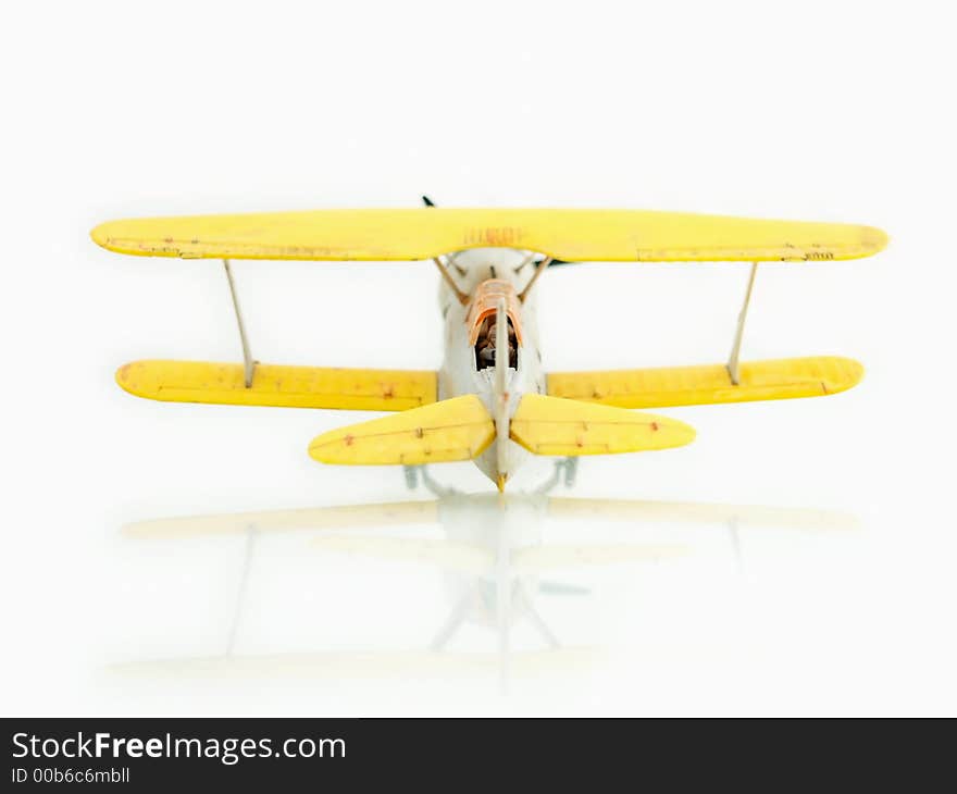 Retro airplane on white background