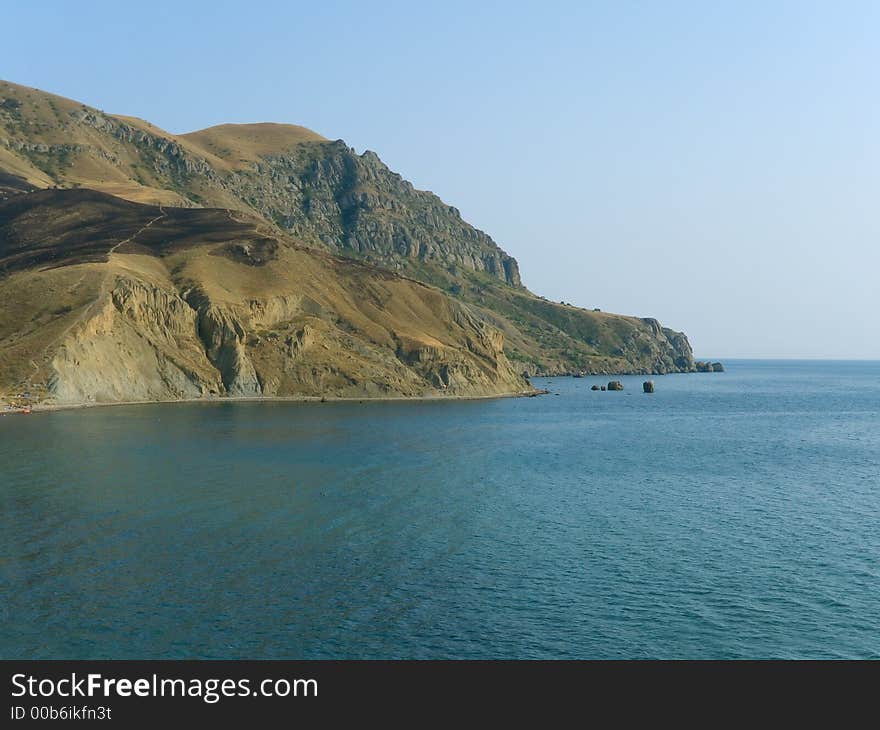 Bay at evening in Crimea