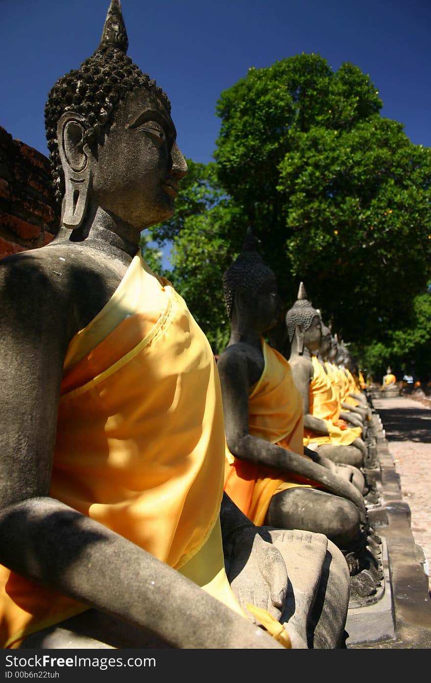 Buddha statues in Ayuthaya, Thailand. Buddha statues in Ayuthaya, Thailand.