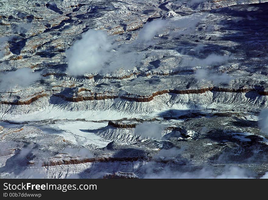 Snow covered canyon