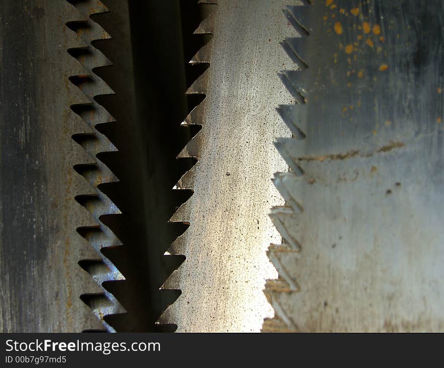 Rusty old saw blade with sharp teeth. Rusty old saw blade with sharp teeth