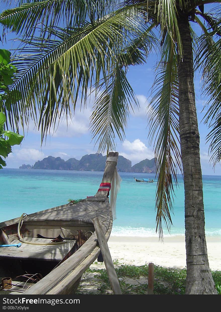 Boat paradise on phi phi island. Boat paradise on phi phi island