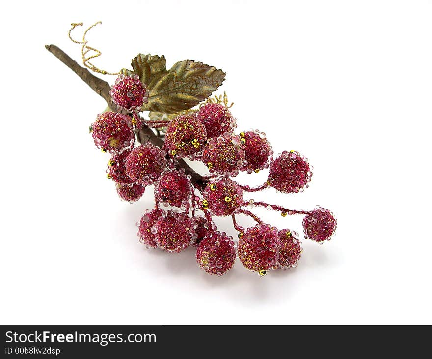 Decorative cluster of a grapes beautiful on a white background