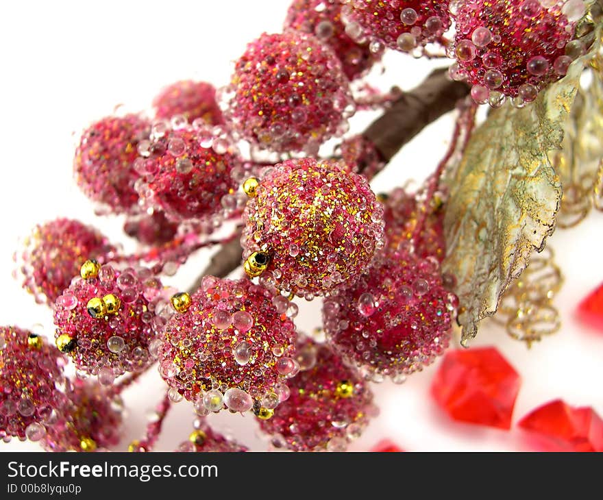 Decorative cluster of a grapes beautiful with ornament on a white background