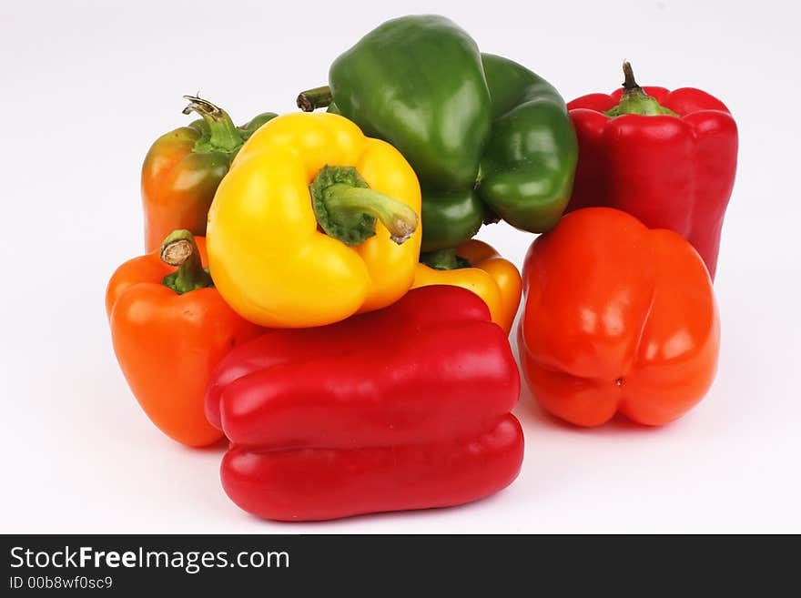 Assortment of different colored peppers