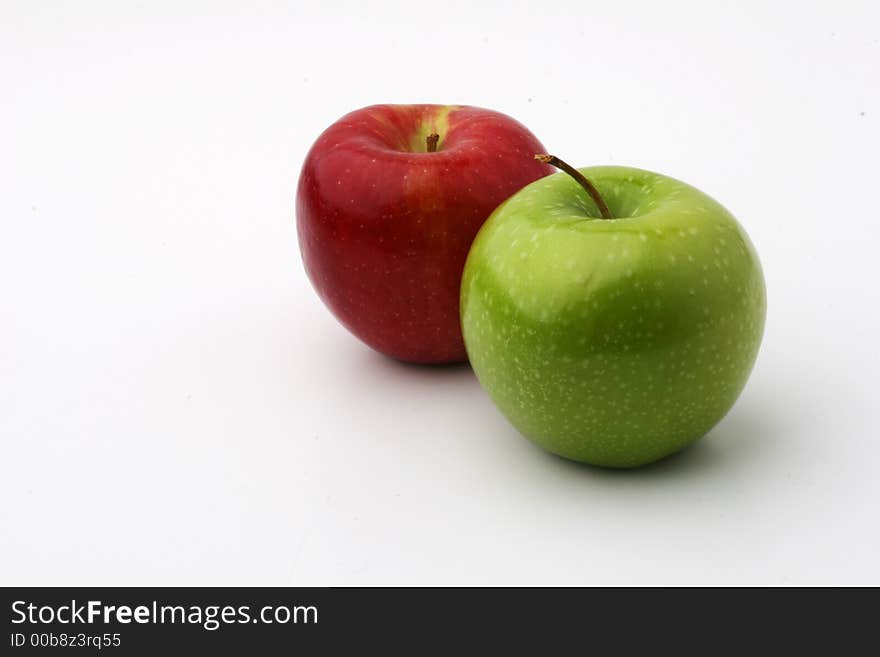 A red and green apple. A red and green apple