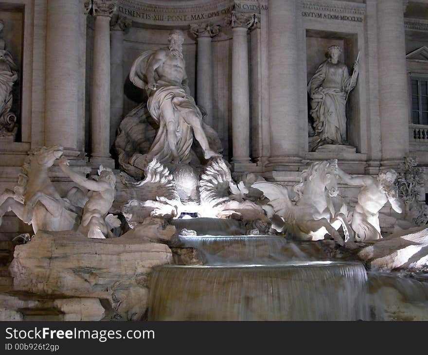 Horizontal shot of the Fontana di Trevi. Horizontal shot of the Fontana di Trevi.