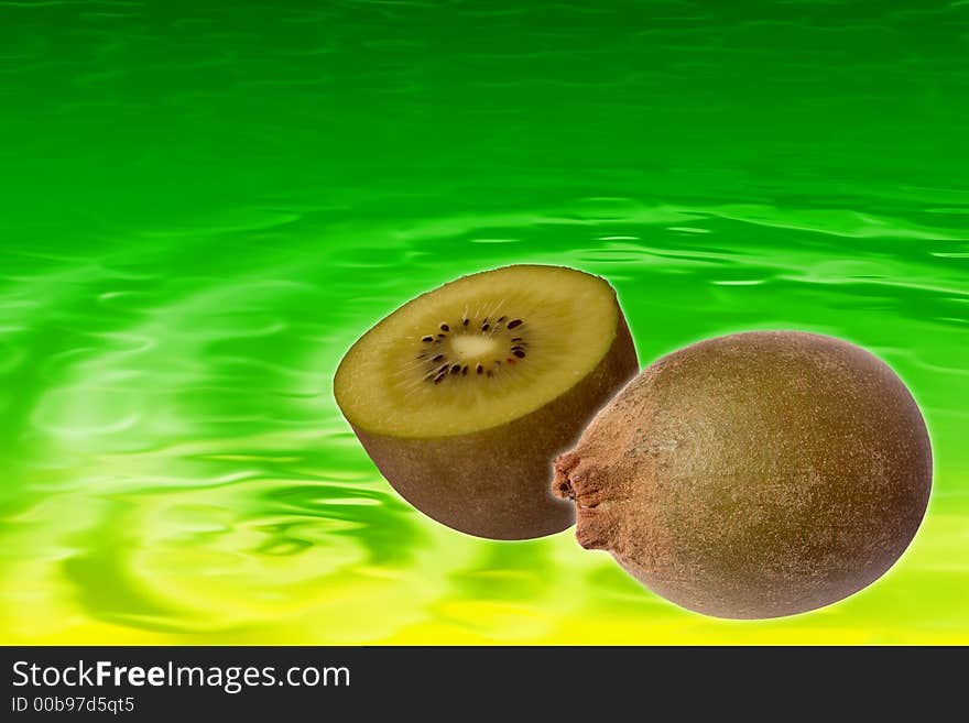 Bright digital background with fruit juice texture ,kiwi and room to write . Bright digital background with fruit juice texture ,kiwi and room to write .