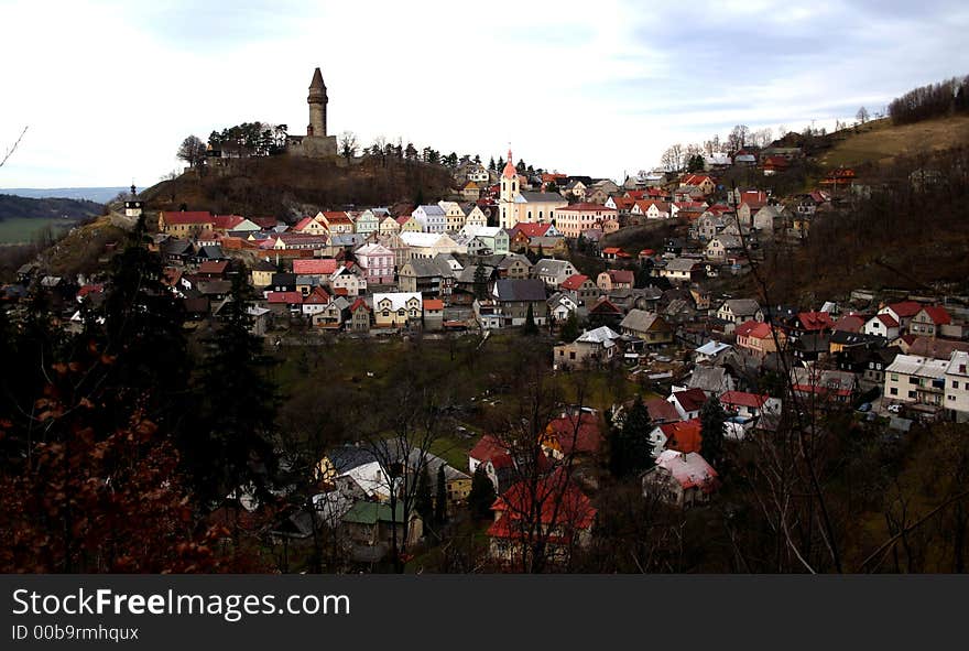 Stramberk czech-north moravia colourfull village in winter 2007