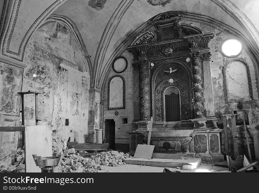 This the Biselli church after the earthquake of 1976 in Umbria (Italy). This the Biselli church after the earthquake of 1976 in Umbria (Italy)