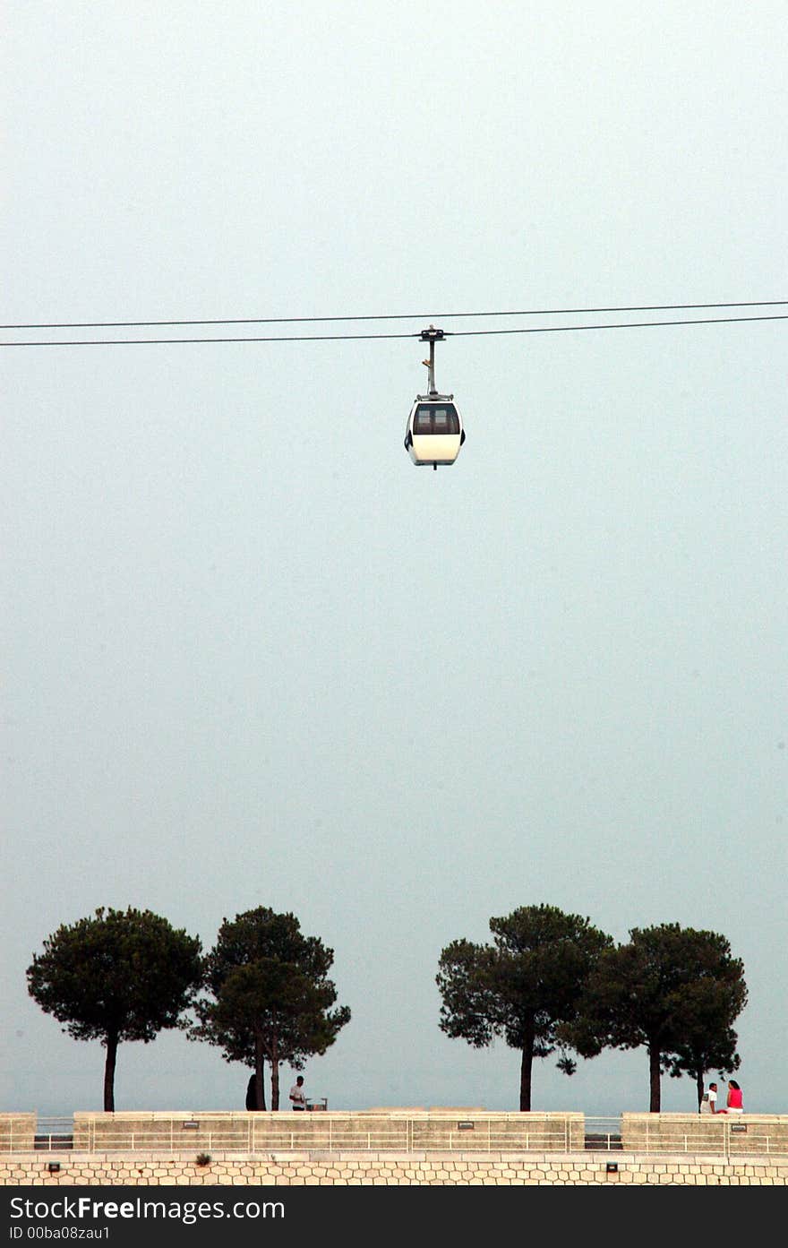 Cable way in expo area, Lisbon. Cable way in expo area, Lisbon