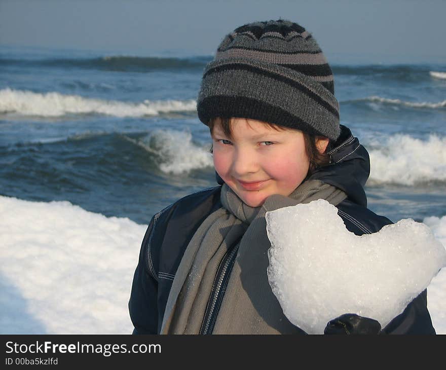 Boy with ice heart