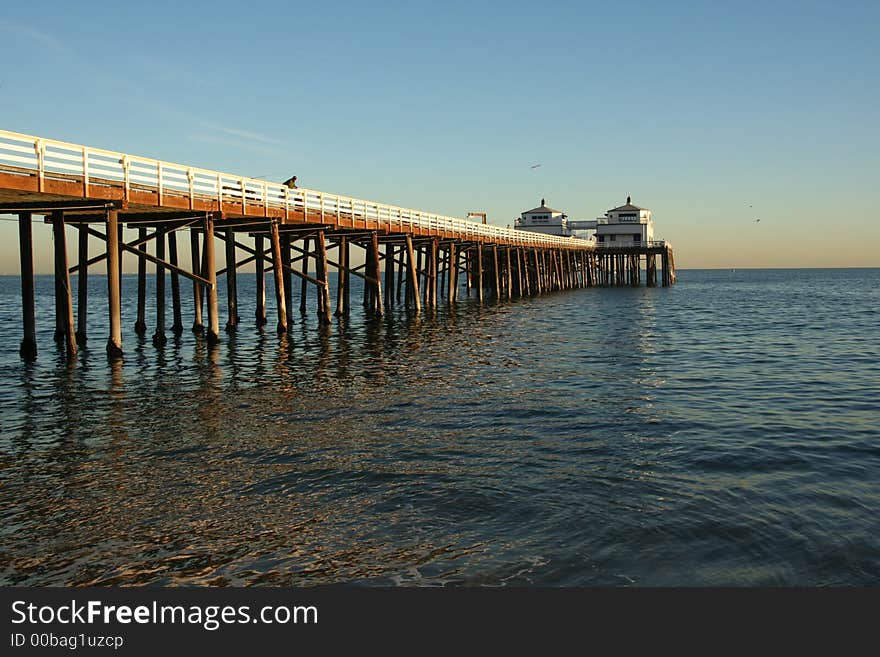 A frontal view of the famous Malibu Pier. A frontal view of the famous Malibu Pier