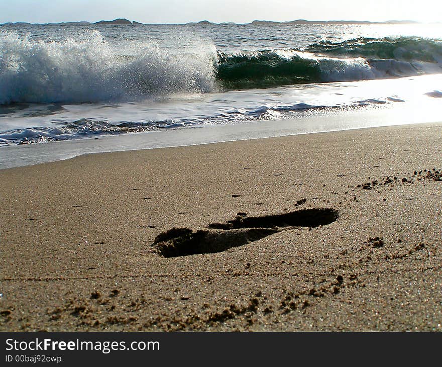 Footprint in the sand