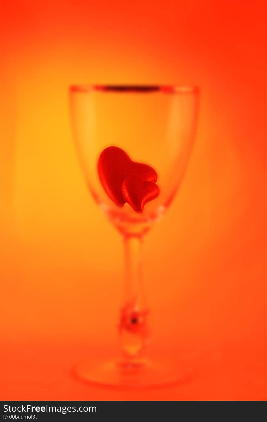 Glass with hearts