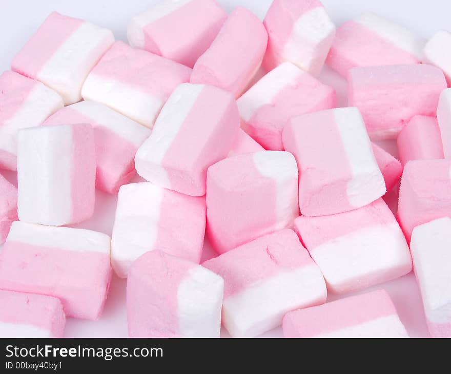 White and pink ssweet candies. White and pink ssweet candies