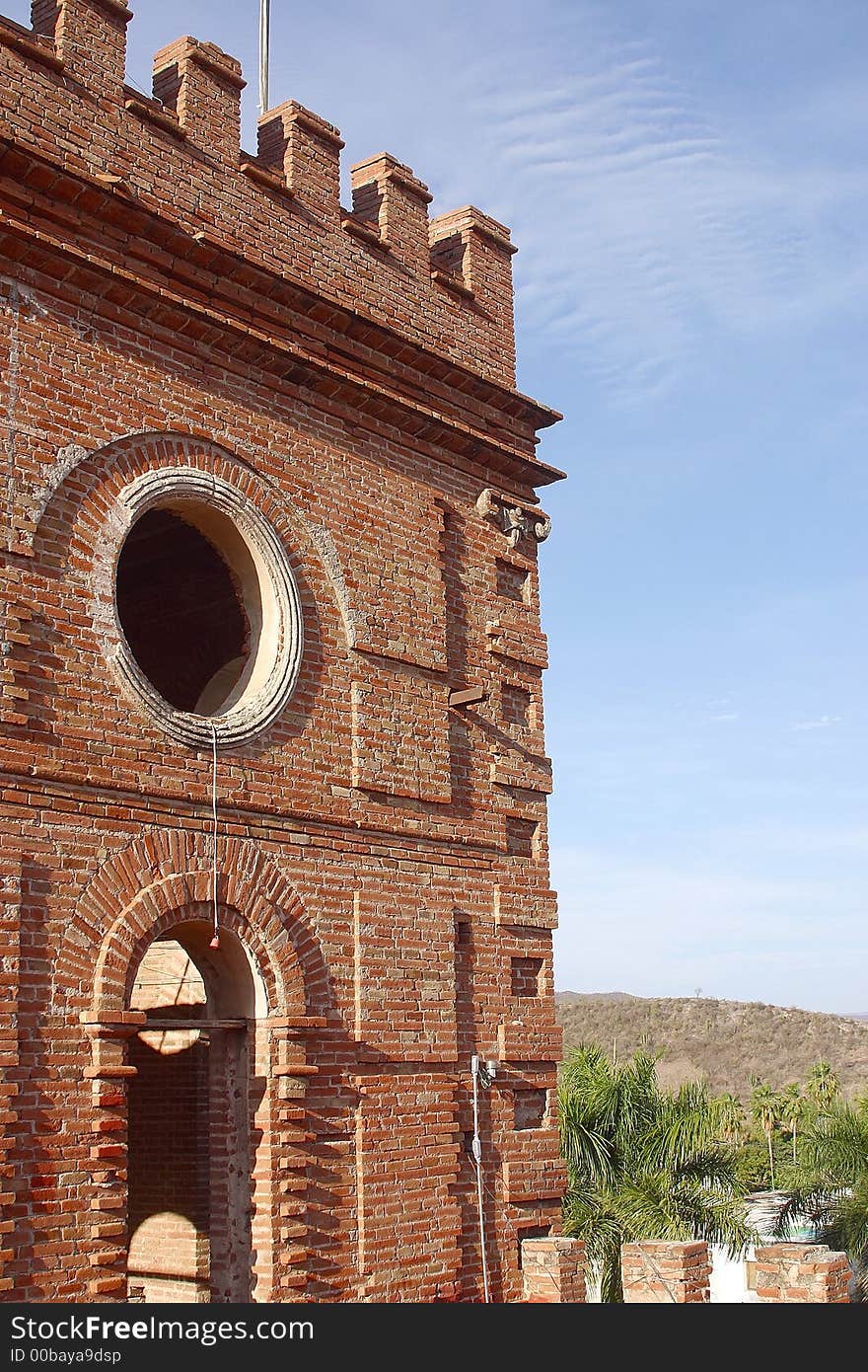 Brick constructiont in the town of Alamos, in the northern state of Sonora, Mexico, Latin America