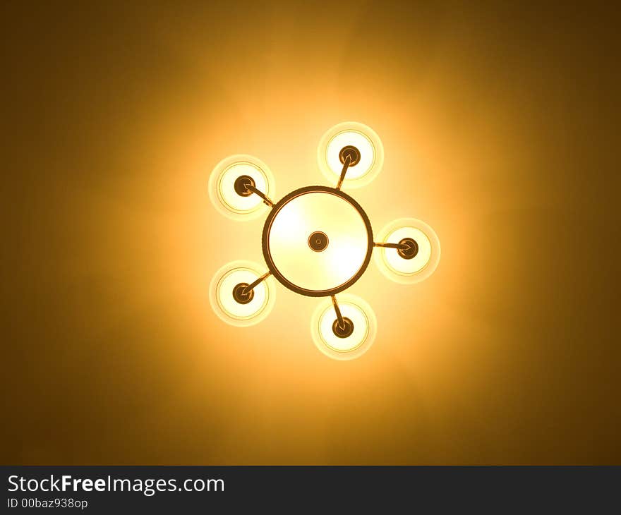 Round chandelier (bottom view), background