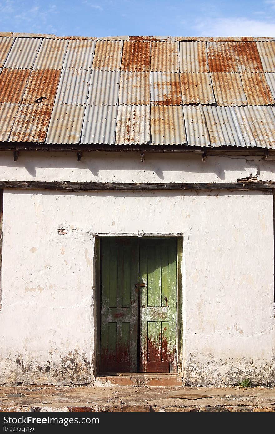 Abandoned houses made out of adobe in the town of Alamos, in the northern state of Sonora, Mexico, Latin America