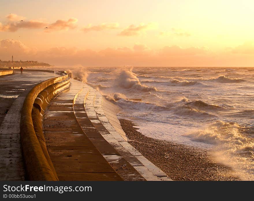 Rough sea during a strong gale. Rough sea during a strong gale