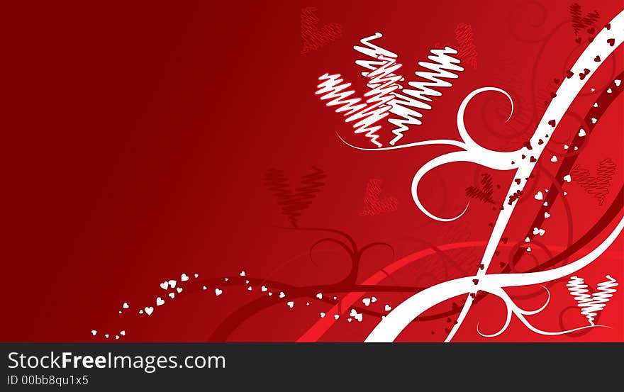 Valentine floral background, vector illustration. Valentine floral background, vector illustration