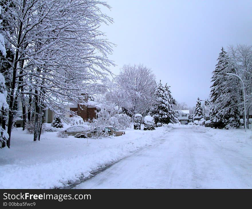 Montreal surburbs in the winter. Montreal surburbs in the winter