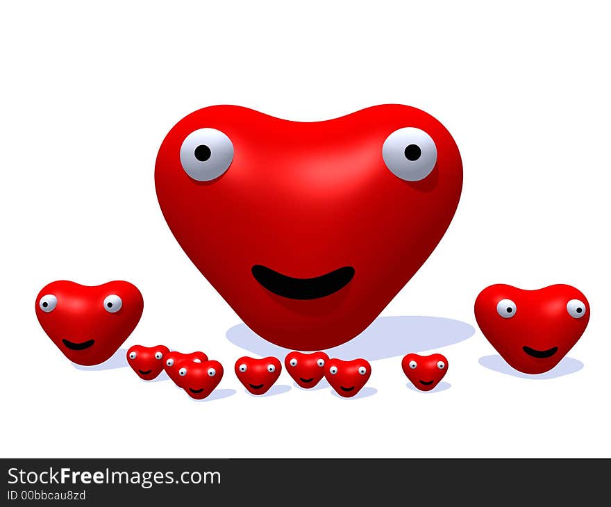 A happy and loving set of heart's for romantic concepts. A happy and loving set of heart's for romantic concepts.