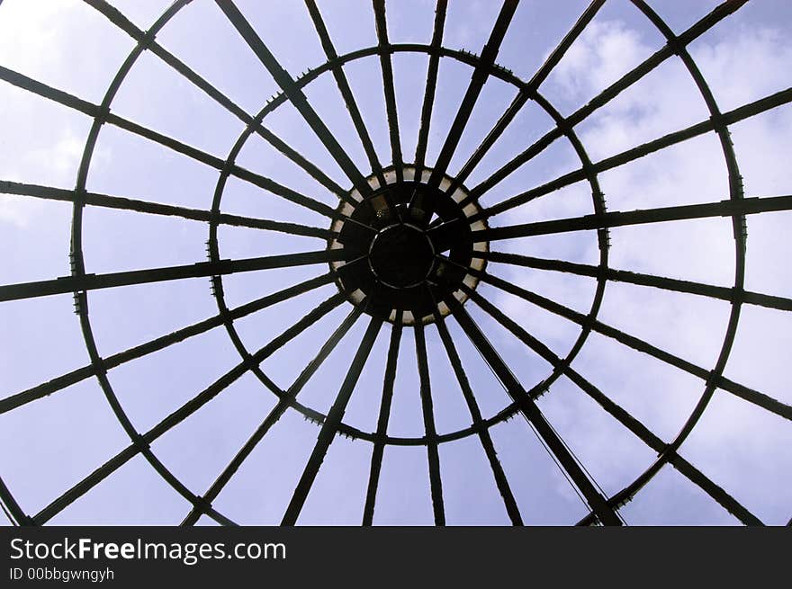 Beautiful skylight with blue sky and clouds