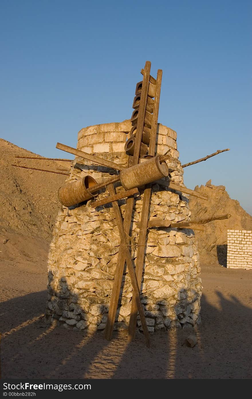 Picture of a pigeon house placed in the desert