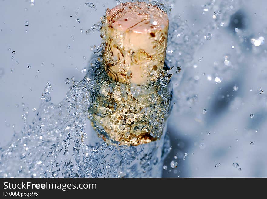 Icy Bottle of Wine in cold alcohol