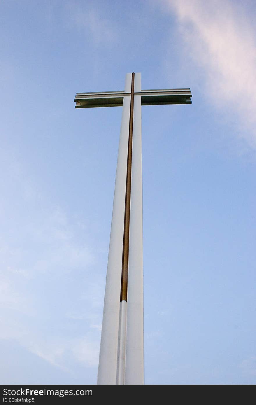 Big cross on a sky background (monument built in Dublin for the youngs meeting organized by Pope J. Paulus II --IRELAND--)