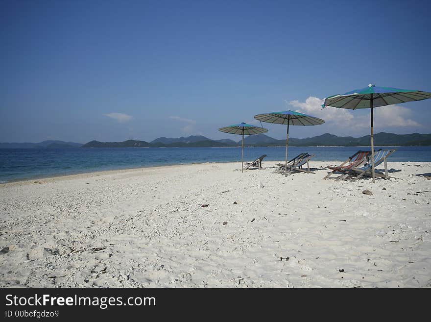 A deserted beach on a small island in Andaman Sea in Thailand. A deserted beach on a small island in Andaman Sea in Thailand