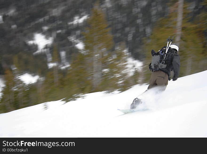 Snow boarder motion panning