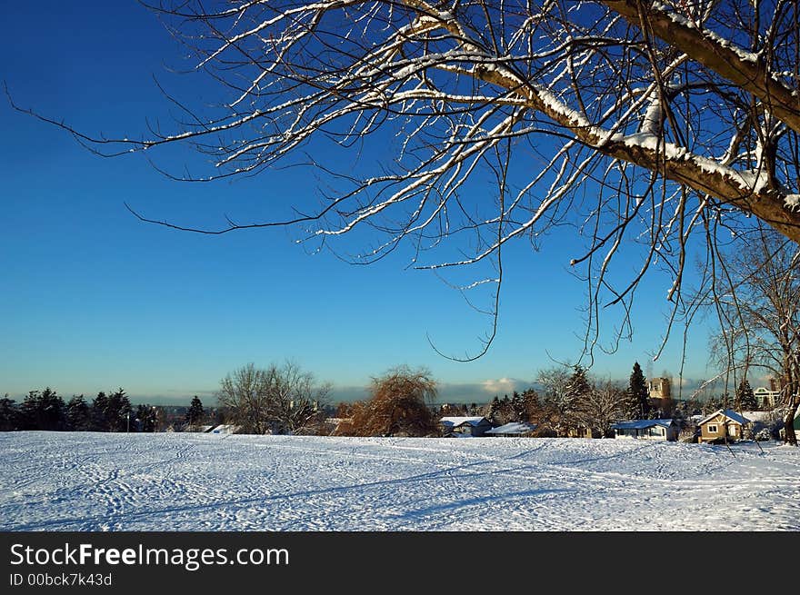 Snow covered playground, north vancouver, bc, canada. Snow covered playground, north vancouver, bc, canada